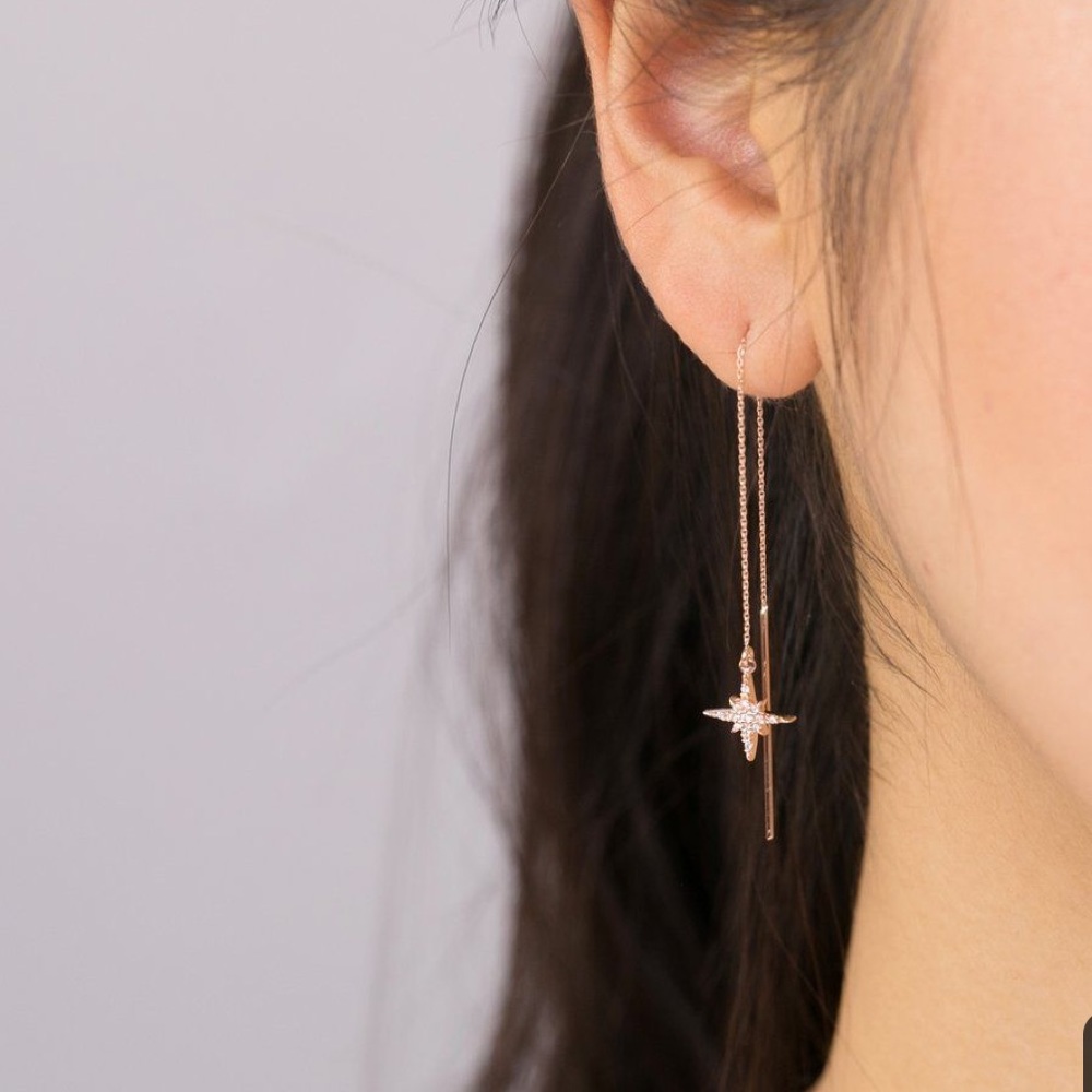 •starburst threader earrings•